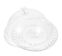 BESPORTBLE Campana per Dolci Rotonda in Plastica Trasparente con Piatto Porta Torta Elegante e Facile da Mantenere, per Esposizione di Dessert a Compleanni e Matrimoni