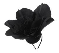 BESPORTBLE cappelli a fiocco di grandi dimensioni Nozze floreale Diademi gruppo musicale beige ornamento per di fiori accessorio per ragazza cuffia affascinante stoffa Black