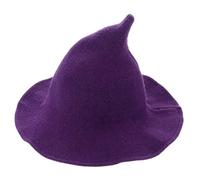 BESPORTBLE Cappello Da Strega Donna Viola in Cotone - Cappello Streghetta Per Halloween - Accessorio Per Feste e Costumi Elegante e Comodo