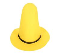 BESPORTBLE Cappello da Strega Giallo in Feltro Pieghevole e Leggero Design Unico a Cappello Alto per Halloween, Accessorio per Feste e Decorazioni su Caminetti o Verande