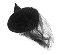 BESPORTBLE Cappello da Strega Halloween Cosplay con Velo in Rete Argento Accessorio Leggero e Decorativo per Feste Mascherate e Party Tematici