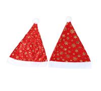 BESPORTBLE Cappello di Natale in Flanella Stampato 2 Pezzi, Copricapo Natalizio per Feste e Costumi, Taglia Unica Adatta e Adulti, Accessorio Decorativo per Eventi e Cerimonie Stile Casuale