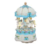 BESPORTBLE Carillon a giostra Rotante: Carillon Vintage a Forma di giostra con 3 Cavalli e luci LED Colorate Che cambiano per Natale, Compleanno, San, Senza Batteria.