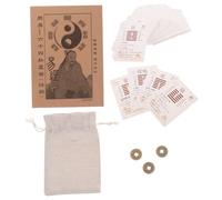 BESPORTBLE Carte I Ching per Principianti con Guida Istruzioni e Monete Divinazione in Ottone Carte Esagramma Feng Shui Cinese per Divinazione Collezionismo e Regalo