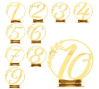 BESPORTBLE Cartelli da Tavolo in Acrilico Set 10 Pezzi Numeri Riservati Decorativi Matrimonio Banchetto Accessori per Feste Casa Compleanni Anniversari