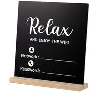 BESPORTBLE Cartello Wifi in Password Per Hotel e Ristoranti Segnale Bifacciale 21.5x21.5cm Facile Posizionare Su Tavolo Decorazione Pratica e Visibile Per Ospiti
