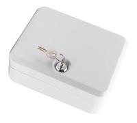 BESPORTBLE Cassetta Porta Chiavi da Muro 20 Posti in Acciaio con Chiave | Design Semplice ed Elegante, Spessore 0, 8mm, Angoli Arrotondati, Denti Concavi, Bianco