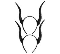 BESPORTBLE Cerchietto Corna Capra Nere per Costume, Peluche Velluto | Interno Foderato in Velluto e Peluche, Struttura Flessibile, per Cosplay Demone, Feste e Teatro