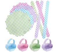 BESPORTBLE Cestino Pasquale in Carta 12 Pezzi Design Coniglio e Pulcino 4 Colori Assortiti Resistente e Facile da Trasportare per Caccia alle Uova di Pasqua