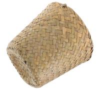 BESPORTBLE Cestino Rifiuti Intrecciato in Paglia Naturale Mini Porta Oggetti Multiuso Leggero e Resistente per Organizzazione Casa e Ufficio