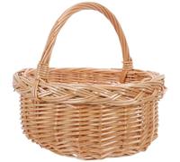 BESPORTBLE Cesto da Picnic in Salice Intrecciato a Mano con Manici, Cestino Portaoggetti Rustico per Fiori e Raccolto, Contenitore Naturale per Picnic e Decorazioni da Giardino