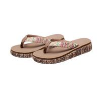 BESPORTBLE Ciabatte Estive con Zeppa Antiscivolo Suola Spessa Sandali Traspiranti per Casa Stilose Colore Marrone Scuro