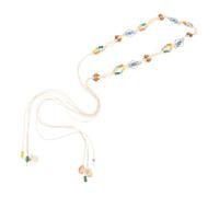 BESPORTBLE Cintura da donna in stile boho regolabile con perline di legno e conchiglie, cintura intrecciata etnica con catena per i fianchi, per riunioni, uso quotidiano e celebrazioni.