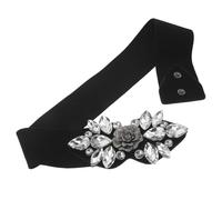 BESPORTBLE Cintura Elastica Larga Strass Decorativi, Cintura Dimagrante da Donna per Vita Scintillante, Fascia Elastica Vintage per Abiti e Tute, Accessorio Elegante per Eventi Formali
