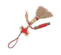 BESPORTBLE Ciondolo a Forma di Scopa Portafortuna Feng Shui per Culla Ragazzo Ragazza Amuleto Monete Vintage e Nodo Cinese Decorazione Compatta da Appendere per Cameretta Bebè Regalo per