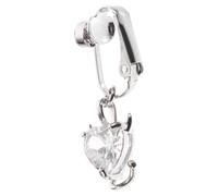BESPORTBLE Ciondolo Zircone D'amore Finto Piercing Alla Pancia Falso Anello Di Pancia Anelli Pendenti Per La Pancia Da Donna Anello Di Pancia Penzolante Finto Ombelico Bianca Rame Zircone