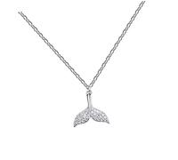 BESPORTBLE collana a coda di pesce collana sirena collane da donna collana con ciondolo a coda di pesce collane di girocollo per donna collana con pendente a coda di sirena rame Argento