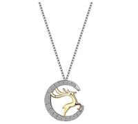 BESPORTBLE Collana Ciondolo Cervo in Argento 925, Collana Girocollo Donna, Argento, Stile, per Festa e Compleanno, Regalo o Innamorata