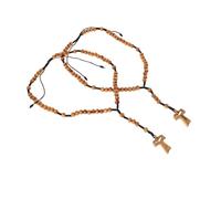 BESPORTBLE Collana Con Croce Di Perline Da 2 Pezzi: Collana Con Croce in Legno Fatta A Mano Con Rosario Per Uomini E Donne, Occasioni Religiose, Decorazione Per Auto