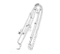 BESPORTBLE Collana Corta Collane Collana a Doppio Collana Con Stella Pendente Collana e Stella Girocollo a Doppio Pendente a Doppio Argento Lega (ferro)