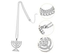 BESPORTBLE collana di candelieri werchristmas xmas jewelry the colors necklace collana menorah collana d'oro collana di fascino per le donne collane a catena per le donne Acciaio inossidabile