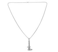 BESPORTBLE Collana Girocollo in Acciaio Inossidabile Mini Calibro Tascabile e Ciondolo a Pinza per Maglioni, Collana alla Moda da Donna e Uomo, Accessorio Versatile per Outfit Quotidiani e