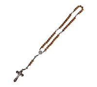 BESPORTBLE Collana in Legno Fatta a Mano Rosario Cattolico Collana Di Perline Collana Da Donna Collana Pendente Per Le Donne Attraverso Perlina Fascino Lungo Santo Incantesimi Di Legno Brown