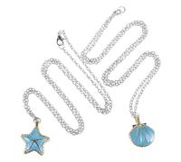 BESPORTBLE Collana Per Coppie Oceaniche Collane Con Ciondolo a Conchiglia Collana Di Conchiglie Sirena Pendente a Conchiglia Ciondolo Con Ciondolo a Forma Di Conchiglia Sky-blue Lega