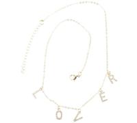 BESPORTBLE Collana Strass e Lettera Intarsiate Metallo Resistente alla Ruggine per San e Altre Occasioni Speciali