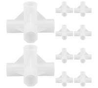 BESPORTBLE Connettori in Plastica per Aste Armadio 10 Pezzi Giunti a 4 Vie da 13 MM Ispessiti Elementi di Fissaggio Multiuso per Scarpiere e Guardaroba Supporto Stabile per Organizzazione