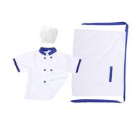 BESPORTBLE Costume da Cuoco per Ragazzi Cappello e Grembiule, Tessuto Bianco, Maniche Corte, Facile da Indossare, per Cosplay e Spettacoli dei Piccoli