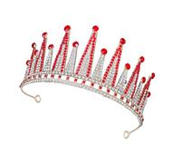 BESPORTBLE costume da sposa principessa diademi nuziali per le spose principessa nuziale Essere diadema per le donne mer tiara della principessa fascia per le donne corone strass rosso