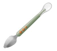 BESPORTBLE Cucchiaio per Svezzamento Doppia Testa Silicone Sicuro per Ragazzo Ragazza Cucchiaio per Frutta e Omogeneizzati con Custodia Leggera e Portatile Design Ergonomico per Gengive