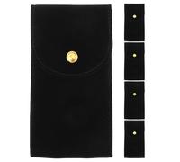 BESPORTBLE Custodia per Orologi da Viaggio 5 Pezzi di Nero con Chiusura a Bottone a Scatto, Organizer Portatile per Uomini e Donne per Quotidiano e Transito