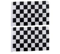 BESPORTBLE Decorazione con bandiera a scacchi da corsa da 2 pezzi: striscioni bianchi e neri per pista da corsa - bandiera per feste da da 39x24 pollici - striscione a scacchi per gioco