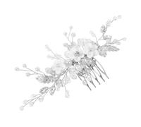 BESPORTBLE diademi nuziali ragazze donna pettine addio al nubilato copricapo Pinni a spirale artiglio per da sposa lato dei ciondolo fiore in metallo argilla polimerica Silver