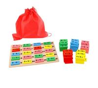 BESPORTBLE Domino Calcolo Digitale in Legno con Scheda Risposte e Borsa Giocattolo Educativo Intelligente per Blocchi Numerici per Sviluppo Cognitivo e Abilità Manuali