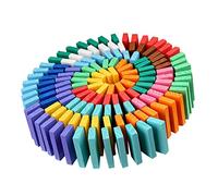 BESPORTBLE Domino in Legno Colorato 120 per Bambini Didattico per Sviluppo dell'Immaginazione e Riconoscimento dei Colori Costruzione Resistente