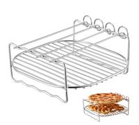 BESPORTBLE Doppia in Inox 18 X 7 CM 4 Perni Spiedini, Accessorio per Friggitrice ad Aria e Utensili da Cucina per Barbecue