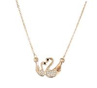 BESPORTBLE Double Swan Collace Collana Da Donna Collane Collana Di Cigno Collana a Forma Di Cigno Decorazione Del Collo a Forma Di Cigno Pendente Della Collana Del Cigno D'oro