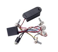 BESPORTBLE Equalizzatore Bande per Basso con Preamplificatore Eq e Cablaggio Controllo per Pickup Attivi Nero Set Completo per Chitarre Elettriche con Bilanciamento Volume