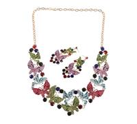 BESPORTBLE Farfalla Set Collana e Orecchini Pendenti Cristallo Per Bigiotteria Per Matrimoni Feste e Formali