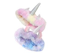 BESPORTBLE Fasce per Chioma da Donna per Lavarsi Viso Design Unicorno, Elastiche e Antiscivolo, Morbide Fasce per Trucco la Cura della Pelle, Set da 2 Pezzi per Spa, Yoga e Make-up