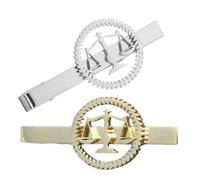 BESPORTBLE Fermacravatta da Uomo in Acciaio Inox 2 Pezzi Bilancia Libra, Clip Elegante Oro e Argento 5,5 Cm, Accessorio Formale per Avvocati e Cerimonie