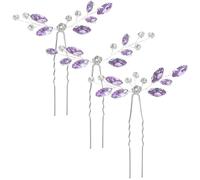 BESPORTBLE Fermagli per Chioma da Sposa in Lega di Zinco con Cristalli Set 3pezzi Accessori Chioma Matrimonio Porpora, Leggeri e Facili da Abbinare per Nozze e Natale