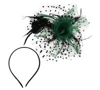 BESPORTBLE Fiore a Maglie Bloccata a Fascia Per Il Tè Cappelli Da Tea Party Per Donna Copricapo Per Banchetti Fascia Per Piccolo Festa Del Tè 1920 Piuma Artificiale