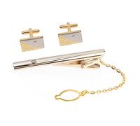 BESPORTBLE Gemelli in Fermacravatta per Camicie da Uomo Adatto per Riunioni di Lavoro Ufficio Feste e Vita Quotidiana un Accessorio Classico per Guardaroba Maschile