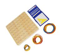 BESPORTBLE Geoboard in Legno Educativo per Tavola Geometrica Creativa con Elastici per Apprendimento Matematico e Sviluppo Abilità Manuali Giocattolo Montessori per Bambine