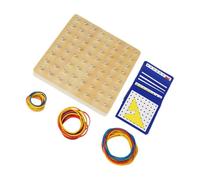 BESPORTBLE Geoboard in Legno Educativo Tavola Matematica Geometrica per Sviluppo Creatività e Abilità Motorie Gioco Didattico con Forme e Elastici per Scuola e Casa