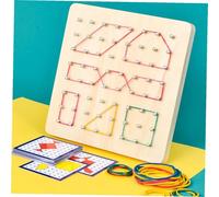 BESPORTBLE Geoboard in Legno Montessori con Elastici Alta Elasticità per Apprendimento Geometrico e Coordinazione Manuale Tavola Educativa per Carte Creative Gioco Didattico per